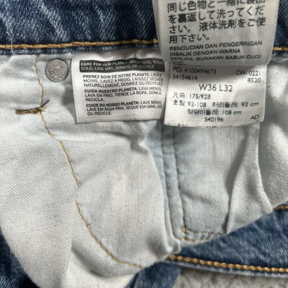 Levis 514 Jeans‎ Mens 36x32 Blue Straight Leg Stretch Denim Pants Medium Wash